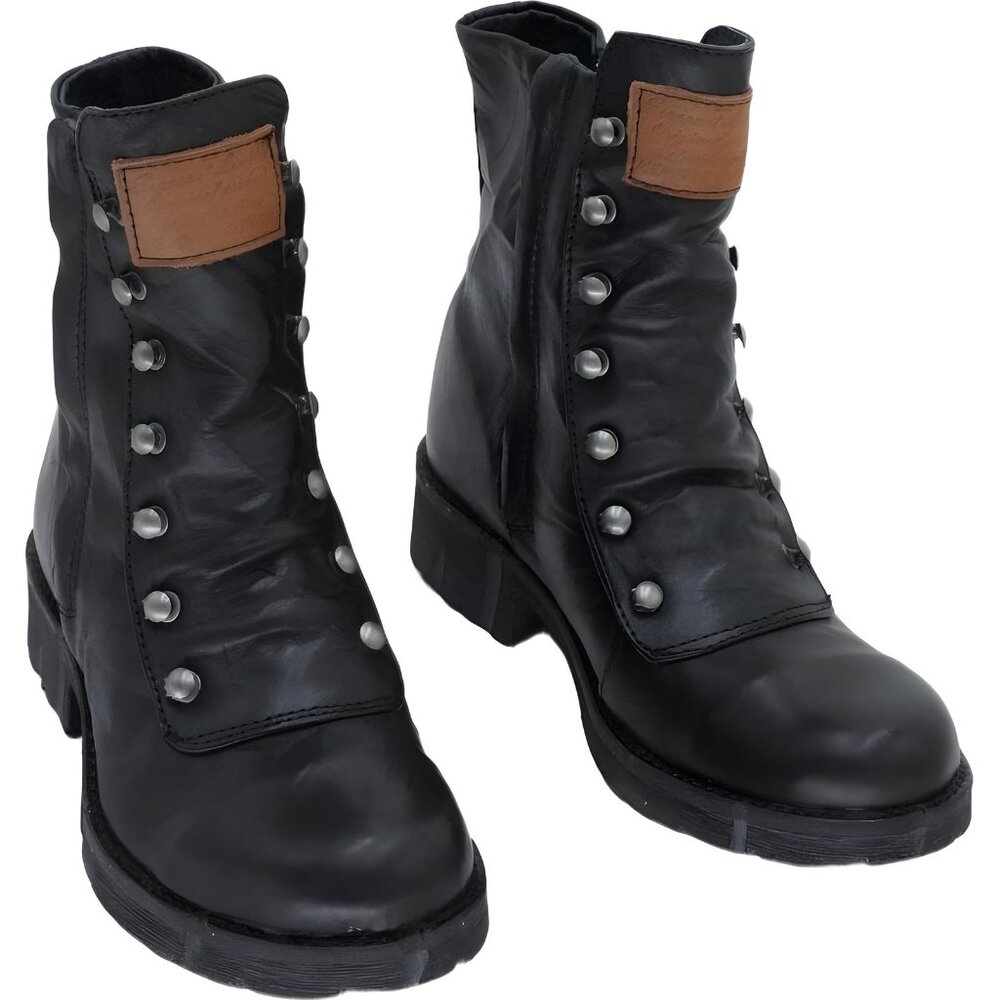 Bernie Mev Laceless Combat Boots Black Womens EU 36